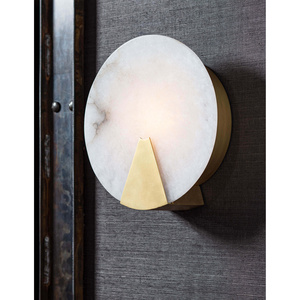 Design nordique moderne, abat-jour en pierre d'albâtre, applique murale ronde <span class=keywords><strong>pour</strong></span> couloir, <span class=keywords><strong>chambre</strong></span> à <span class=keywords><strong>coucher</strong></span>, luminaires montés en Surface - Product Image 5