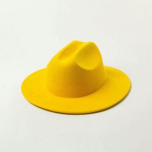 Sombreros Fedora de Fieltro de Pelo Sintético de Color Sólido de Alta Calidad al por Mayor - Product Image 3