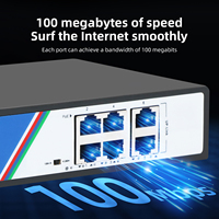 Tshield HC-G0402FN Switch PoE Rápido de 4+2 Puertos y 100 Mbps con Ancho de Banda de 1.2 Gbps para Cámaras IP, Red CCTV, Full Duplex y Half Duplex