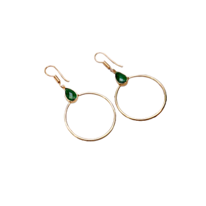 Pendentif plaqué or en forme de goutte de pierre à facettes 70x54 MM Charms Circle Boucles d'oreilles Résultats Hoop Connector Loops Boucles d'oreilles DIY - Product Image 1