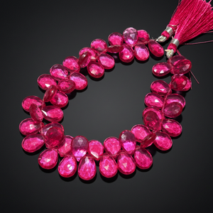 Faceted Oval Briolette Beads Pink Tourmaline Quartz Luxury Handmade Polished <b>Creative</b> Cultural Collectible Artifacts Home Decor - Product Image 3