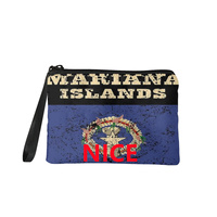 Dompet Koin Motif Saipan Custom Print, Lipat, Bahan Polyester, dengan Resleting, untuk Penyimpanan Perjalanan Singkat dan Pertukaran Uang Koin saat Belanja