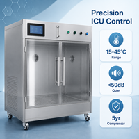 Incubateur compact et réutilisable pour chiens, écran tactile 7 pouces, paramètres réglables, plage de température 15-45°C, 4 roues pivotantes, usage vétérinaire