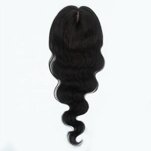 150% Density 6x6 <b>Fishnet</b> Silk Base Hair Topper Hand-Tied European Human Hair Clip In Hair Loss Coverage - Product Image 6