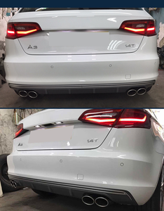 กันชนหลังรถซีดานแฮทช์แบ็กกัน S3 A3รถที่แยก<span class=keywords><strong>4</strong></span>ช่องตัวกระจายแสงพร้อมปลายสำหรับออดี้ A3 S3 8V 2013 2014 2015 2016 - Product Image 6