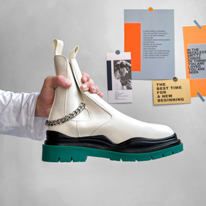 Botas <span class=keywords><strong>Chelsea</strong></span> de Otoño para Hombre, Blancas, a Media Pantorrilla, con Suela de Goma Gruesa, con Elevación Interna, Estilo Dr., de Cuero de Microfibra, para Hombres Jóvenes - Product Image 4