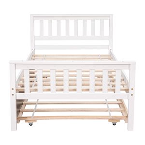 White Solid Wood <b>Kids</b> Bed With <b>Storage</b> Drawer And Guardrails Single Size Bedroom Furniture For Children - Product Image 5
