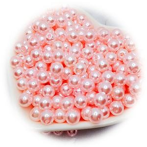 Cuentas de imitación de perlas sueltas de plástico ABS perforadas de colores mixtos hechas a mano para zapatos, ropa, sombreros y accesorios de joyería - Product Image 1