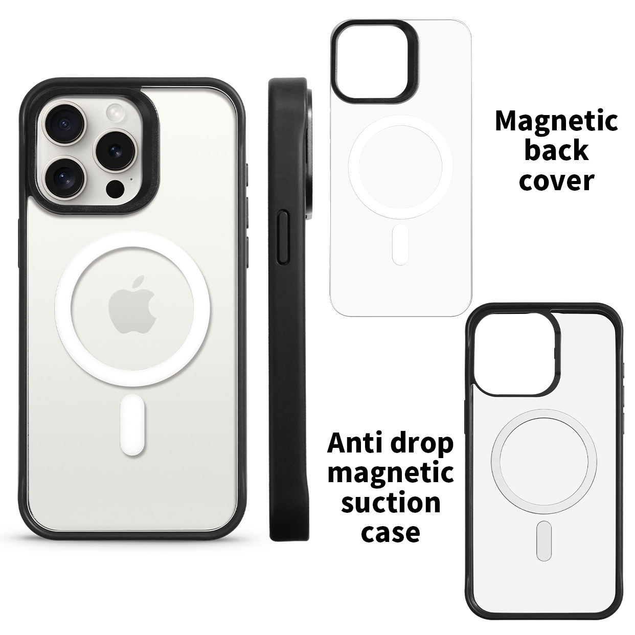 1-black-Blank one set: case+back layer