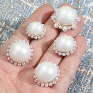 Botones de Perla Blancos para Decoración de Ropa, Abrigos, Reemplazo de Botones para Chaquetas, Camisas, Cuellos, Accesorios, Botones de Perla Semirredondos con Vástago - Product Image 4