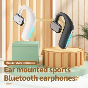 A07 kait telinga bisnis Driver telinga tunggal Earphone nirkabel tampilan baterai Headset berbicara Headphone Noise cancelling