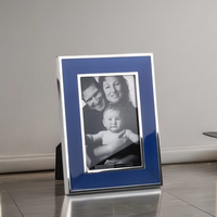 Cadre photo personnalisé en métal argenté avec dos en velours 4x6 5x7 pour la décoration intérieure