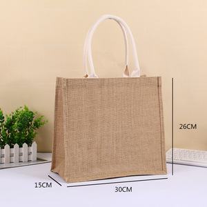 Vải làm vách ngăn túi đay Túi biểu tượng tùy chỉnh Túi Xách Tote Tote Túi cho phụ nữ - Product Image 3