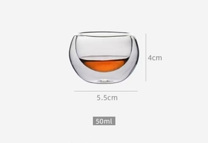 Heat Resistant Double-Walled Borosilicate Glass Eco-Friendly Modern Small capacity Tea Cup Transparent Coffee Sake Cups - Product Image 6