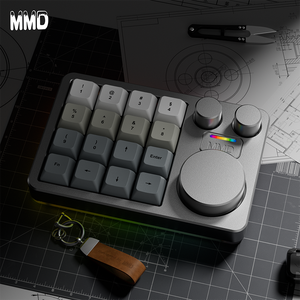 Teclado mecánico inalámbrico de aleación de aluminio <span class=keywords><strong>RGB</strong></span> MMD KM16Pro, teclado numérico de intercambio en caliente trimodo, soporte de contabilidad financiera VIA - Product Image 6
