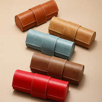 Boîte à lunettes en cuir rectangulaire rétro à logo personnalisé, étui à lunettes de soleil en PU coloré pour le rangement des lunettes unisexes