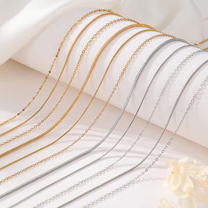 No se deslustra No se desvanece Collier Mujeres Ins Cadena de acero inoxidable Fabricación de joyas PVD Collar chapado en oro Cadenas de serpiente - Product Image 3