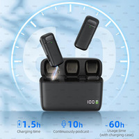 Microphone de Lavalier sans fil pour iPhone avec étui de chargement 10HNoise Cancelling Lapel Mic pour un enregistrement audio clair VlogYouTube
