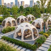 Tente Cabine Meisu à Gonflage Rapide, Double Couche, Quatre Saisons, Deux Chambres, en Mélange de Coton, 5m 6m, avec Sol en PVC pour Famille en Extérieur