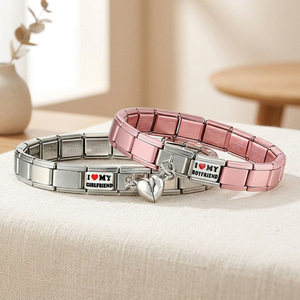 Eagle Workshop Heart Magnetic <b>Couple</b> <b>Bracelet</b> Stainless Steel Italian Modular DIY Detachable Chain for <b>Couples</b> - Product Image 3