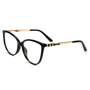 adult reading glasses TR embellished eyeglasses cat eye optical frames with metal temple