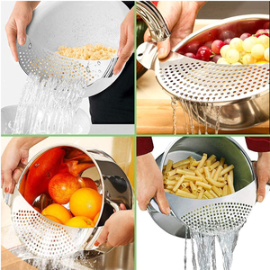 <span class=keywords><strong>Passoire</strong></span> à pâtes à double poignée <span class=keywords><strong>Passoire</strong></span> à casseroles <span class=keywords><strong>professionnelle</strong></span> en acier inoxydable - Product Image 3