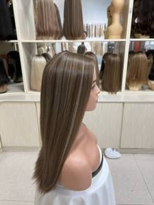 Pelucas Judías de Cabello Humano Virgen Chino al por Mayor de Fábrica con Base de Seda para Mujeres Blancas, Transparentes, de Longitud Larga, Gorra Pequeña/Grande - Product Image 3