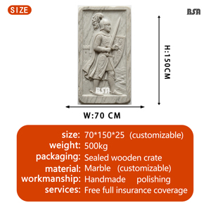 Relieve <span class=keywords><strong>de</strong></span> Mármol BSA, Caballero Medieval <span class=keywords><strong>de</strong></span> Pie con Espada para Museos, Bodegas y Vestíbulos <span class=keywords><strong>de</strong></span> Hoteles - Product Image 2