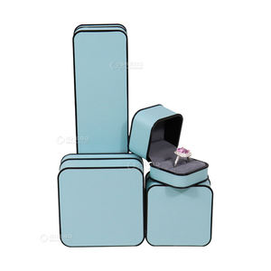 Modern Rounded Edge PU Leather Jewelry Box Stylish Black Border Design For <b>Rings</b> Necklaces Premium Packaging Custom Color - Product Image 1