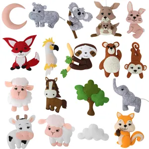 Customized Felt animal kits ornaments handmade wool doll educational creative felt animal toys