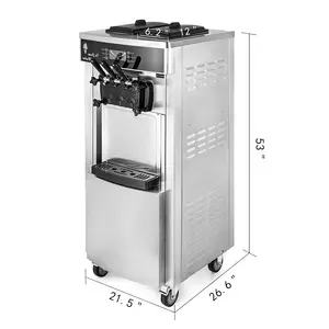 2022 New Soft Ice Cream Machine Commercial YKF-8228H Standing Ice Cream Maker 2200W Soft Serve Ice Cream Machine