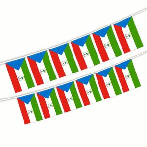 Vente en gros de guirlandes de drapeaux de la Guinée équatoriale de 5,5 x 8 pouces pour la décoration intérieure et extérieure (20 pièces/ensemble) - Product Image 1