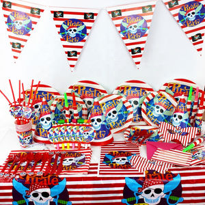 Vaisselle de fête <span class=keywords><strong>pirate</strong></span> gobelets en papier jetables serviettes assiettes à dîner pour enfants anniversaire <span class=keywords><strong>Pirate</strong></span> vaisselle ensemble faveurs de fête - Product Image 1