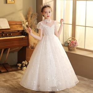 S2126R New Style White Cute New Design Sexy Fashion High Quality Beautiful Sparkling Luxurious Flower Girl <b>Dress</b> - Product Image 3