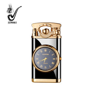 Encendedor de antorcha de chorro ajustable de diseño moderno, encendedores de llama potentes con reloj para una extracción de fuego segura, herramienta para fumar con logotipo - Product Image 1