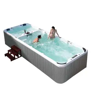 Barato 6m comprimento acima do solo piscina de água quente sem fim nadar spa hidromassagem hidroterapia piscina