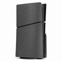 Coque de remplacement en fibre de carbone personnalisée compatible avec PS5 Slim, 4 pièces, en ABS, effet hydrographique