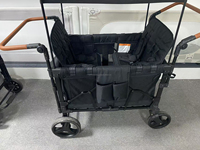 Poussette double pliable de luxe en alliage d'aluminium, chariot de voyage pour 4 enfants avec topper, MOQ 10 pièces, direct usine