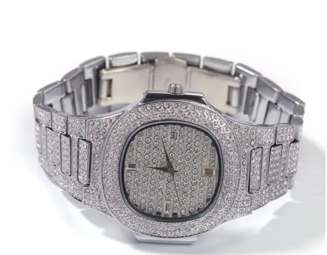 Hip Hop Luxe Ontwerp Aangepaste Iced Out Lab Diamonds Moissanite Dames Horloge
