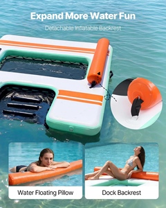 Isla Flotante Inflable para Nadar al Aire Libre, Plataforma Flotante Inflable para Mascotas con Escalera - Product Image 3