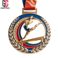 15 ans d'usine en alliage de zinc personnalisé 3D Metal Sport 2025 Médaille de gymnastique avec ruban