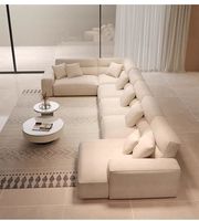 Canapé modulaire minimaliste moderne, canapé d'angle blanc en forme de L, canapé sectionnel à dossier haut, meubles en tissu, canapés pour salon