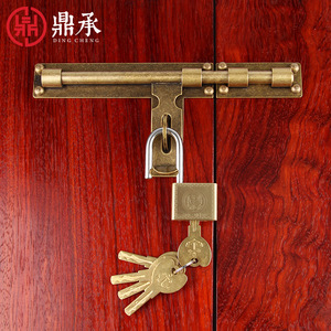 Pestillo de puerta Dingcheng de latón tipo F, engrosado, de cobre antiguo, para puerta principal de madera - Product Image 1