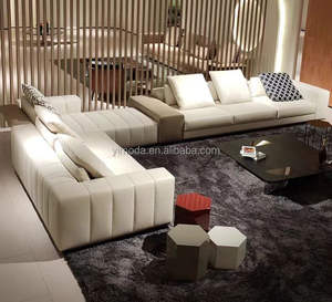 Canapé d'angle de salon moderne en forme de L gris beige combiné canapés en cuir de couleur canapé de salon de luxe avec <span class=keywords><strong>armoire</strong></span> latérale - Product Image 5