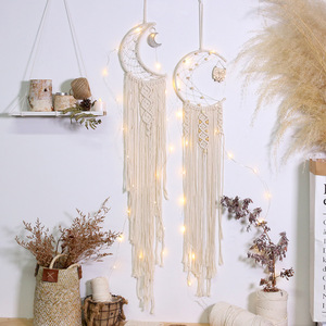 <span class=keywords><strong>Attrape</strong></span>-rêves en <span class=keywords><strong>macramé</strong></span>, <span class=keywords><strong>attrape</strong></span>-rêves bohème en forme de lune, décoration murale en <span class=keywords><strong>macramé</strong></span>, décoration du Ramadan, décoration murale pour chambre de bébé, décoration murale pour la maison, cadeau pour la chambre d'enfant - Product Image 3