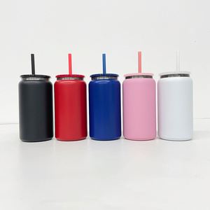 Paquete de 25 Latas de Acero Inoxidable de 16 oz, Color Negro, Recubiertas con Polvo, para Grabado Láser, Envío desde Almacén en EE. UU. - Product Image 1