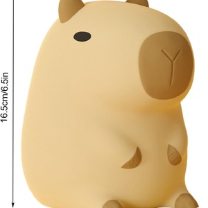 Lámpara Nocturna LED Creativa con Forma de Capibara para Decoración de Habitaciones, Lámpara Infantil de Silicona con Diseño de Animal de Dibujos Animados, Recargable por USB, Linda Lámpara Nocturna de Capibara - Product Image 6