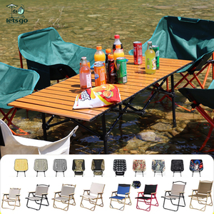 Ensemble de <span class=keywords><strong>table</strong></span> <span class=keywords><strong>et</strong></span> de chaises pliantes portables <span class=keywords><strong>pour</strong></span> le <span class=keywords><strong>camping</strong></span> en plein air, le barbecue, le pique-nique, en acier au carbone, design à rabat avec sac de transport - Product Image 2