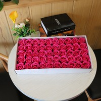 50 pièces de fleurs de savon artisanales en gros, diamètre 5 cm, 3 couches