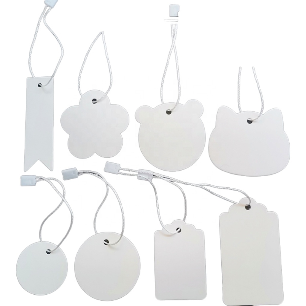 Custom Luxury Garment Hang Tags Clothing Brand Swing Tag Printed Logo Paper Card Tag with String
